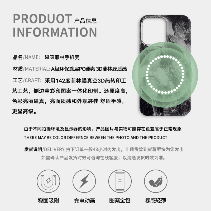 [Magsafe磁吸]抽象艺术人影苹果13手机硬壳iPhone14Promax磨砂菲林高级感12/11新款14Pro超薄xs/15保护套个性 - 图2