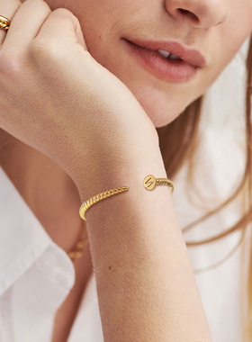 fettero 铜合金手链 【螺丝钉字母手镯】高定设计时尚气质饰品女