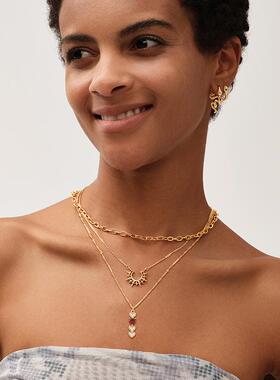 S925纯银单排水滴镶钻锁骨项链