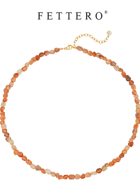 fettero 铜合金项链 【金色4-6随型紫色串珠项链】手工气质百搭时