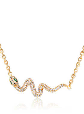 蛇项链铜合金fettero金色W