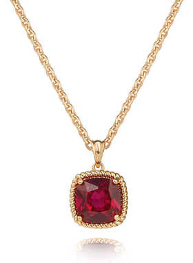 金色方糖项链fettero红宝麻绳