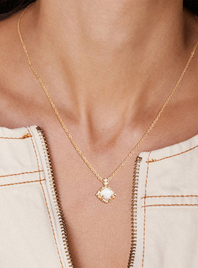 fettero 铜合金项链 【金色澳宝项链】高定设计珠宝镶嵌满钻精致