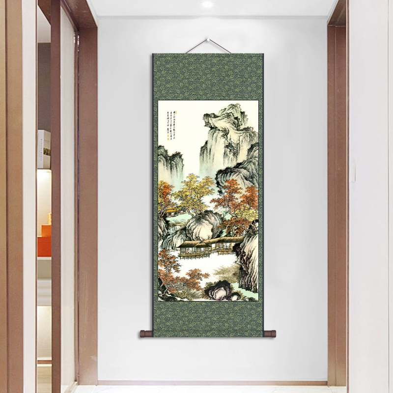 唐寅国画仿古山水花鸟人物条幅挂画客厅装饰画唐伯虎字画唐伯虎画-图1