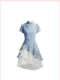NUTO NUEVO CHINO RETRO CHIC CHEONGSAM Vestido juguetón linda falda de empalme de mezclilla con volantes