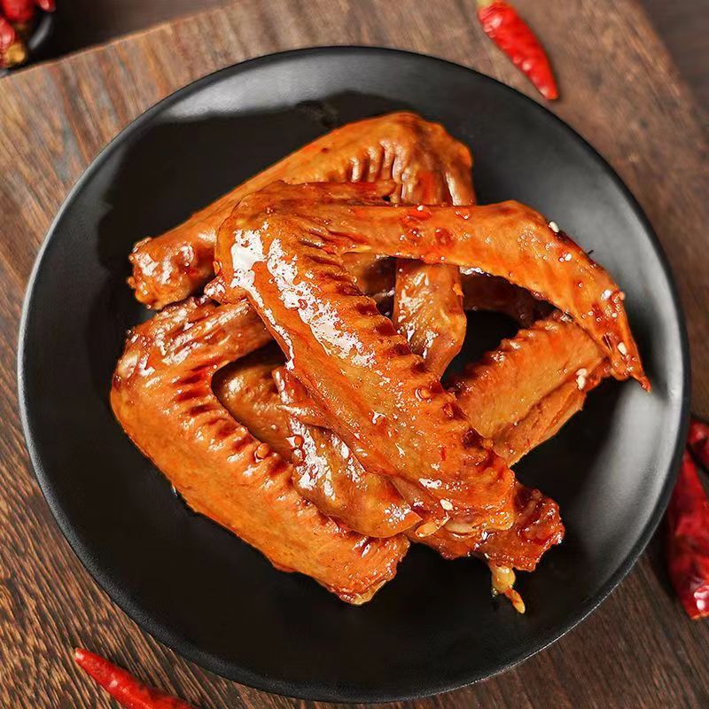 馋馋香辣鸭翅开袋即食休闲食品卤味鸭货夜宵下酒菜熟食解馋小零食