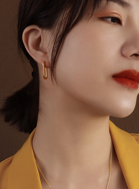 Marka法式风格ins饰品earringU型