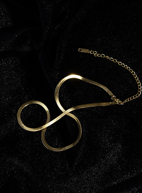 金色蛇骨项链女轻奢小众不掉色