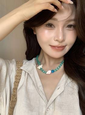 HiHipenny/猫眼海螺项链海星铜镀银仙女风ins海洋配饰