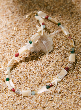 Hihipenny/sicily系列海滩礁梦贝壳天然石海星项链夏季彩色手链女