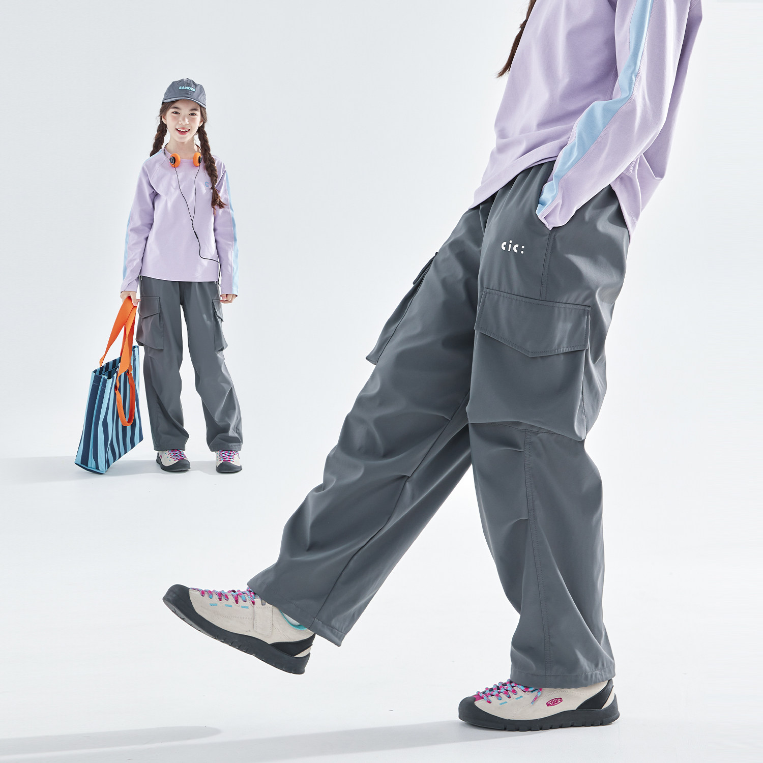 cicochild 26年春季新款女童防泼水工装裤户外抗风保暖直筒机能裤,淘宝优惠券,粉丝福利购,淘宝优惠卷
