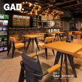 Стандартный стул промышленного стиля, коммерческий бар, стол и стул Комбинированные ресторан Qingba Western Restaurant Restaurant Table Table Table Table