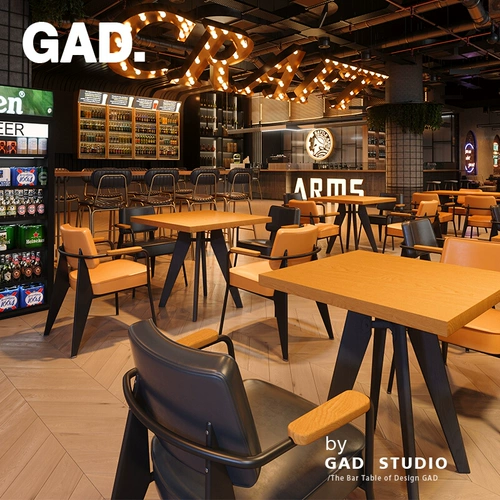 Стандартный стул промышленного стиля, коммерческий бар, стол и стул Комбинированные ресторан Qingba Western Restaurant Restaurant Table Table Table Table