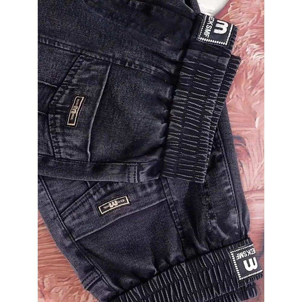 黑灰色牛仔裤女士2025年春秋季新款高腰加绒加厚时尚哈伦小脚裤子,淘宝优惠券,粉丝福利购,淘宝优惠卷