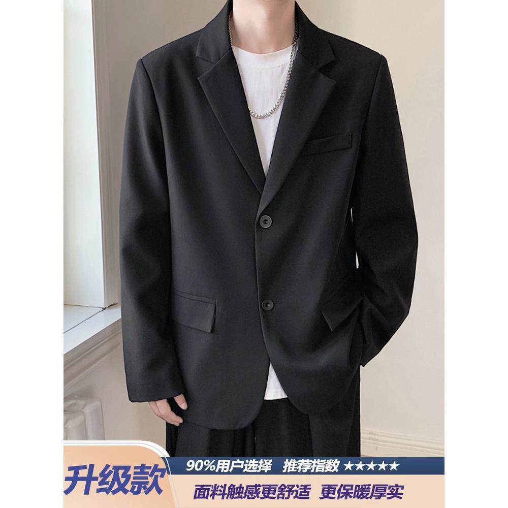 轻熟风西装外套男士春秋季韩版潮流高级感痞帅宽松休闲小西服单西,淘宝优惠券,粉丝福利购,淘宝优惠卷