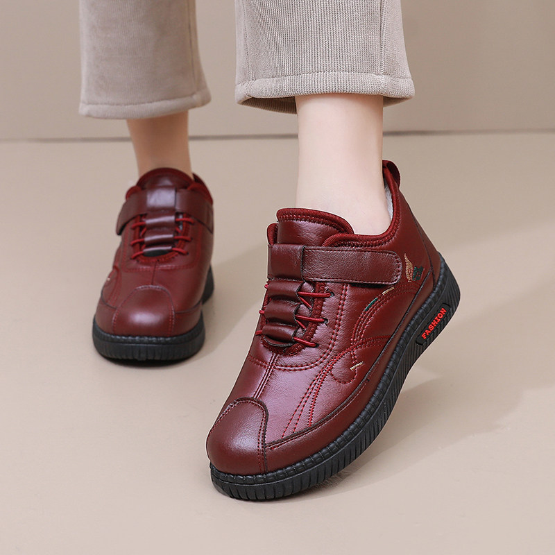 2025冬季新款老北京棉鞋女加绒加厚保暖皮面防水软底妈妈鞋棉靴,淘宝优惠券,粉丝福利购,淘宝优惠卷