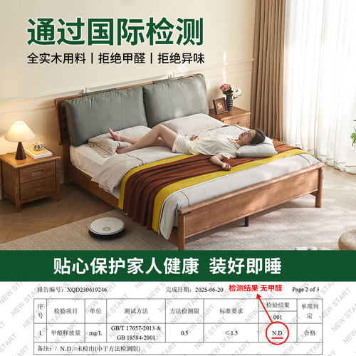 政府补贴白蜡木实木床北欧现代简约日式双人床主卧1.8m大床婚床 - 图0