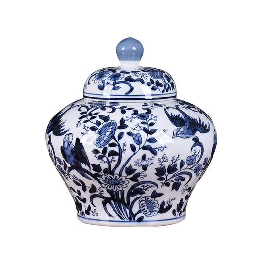 Wholesale ceramic tea cans, storage cans, antique hand-painted blue and white porcelain ceramic cans, ancient racks, decorations, countertop ornaments