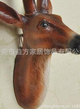 仿真美式欧鹿头壁挂复古创意家居壁饰装饰工艺品酒吧挂饰动物挂件