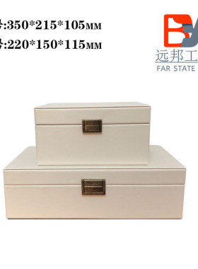 热销首饰盒带锁扣衣帽间样板房售楼部家居复古新中式工艺品摆件盒