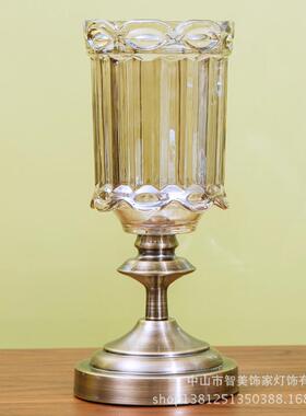 玻璃花瓶欧式工艺品创意样板房玄关摆件新家电视柜装饰插花花瓶