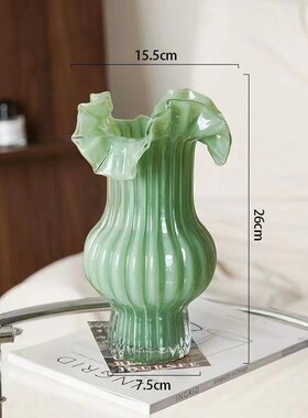 中古芬顿玻璃花瓶创意家居摆件ins风客厅装饰品花瓶插花高级感