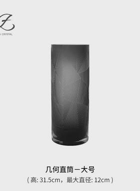 高颜值直筒玻璃花瓶ins风客厅插花摆件玻璃器皿装饰品水培高级感