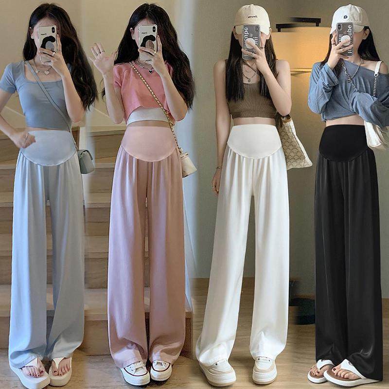 孕妇裤冰丝阔腿裤夏季薄款外穿新款托腹雪纺直筒宽松拖地裤,淘宝优惠券,粉丝福利购,淘宝优惠卷