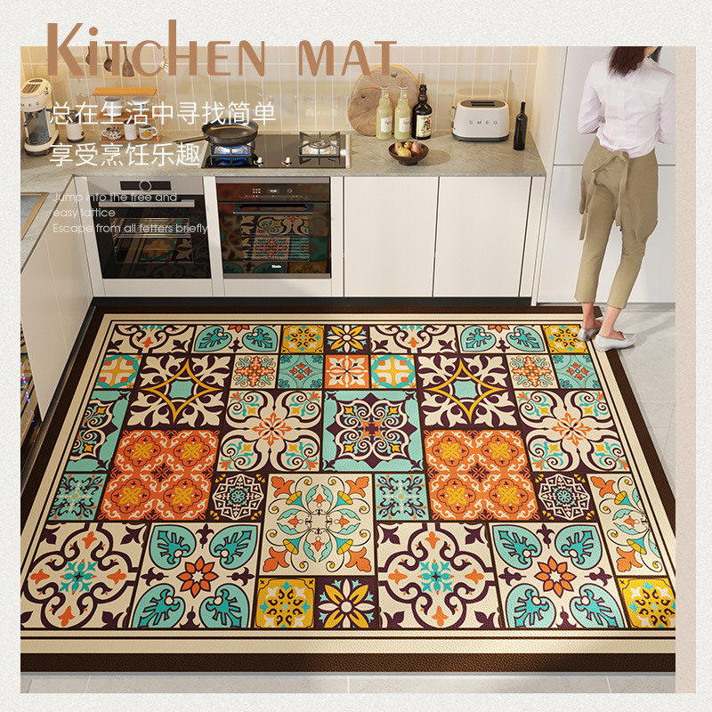厨房地垫可擦免洗满铺脚垫2025新款耐脏专用皮革防水防油门垫地毯,淘宝优惠券,粉丝福利购,淘宝优惠卷