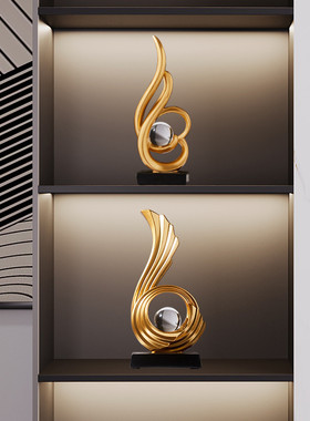 酒柜客厅2025新款摆件办公室高端大气上档次高级感招财艺术装饰品