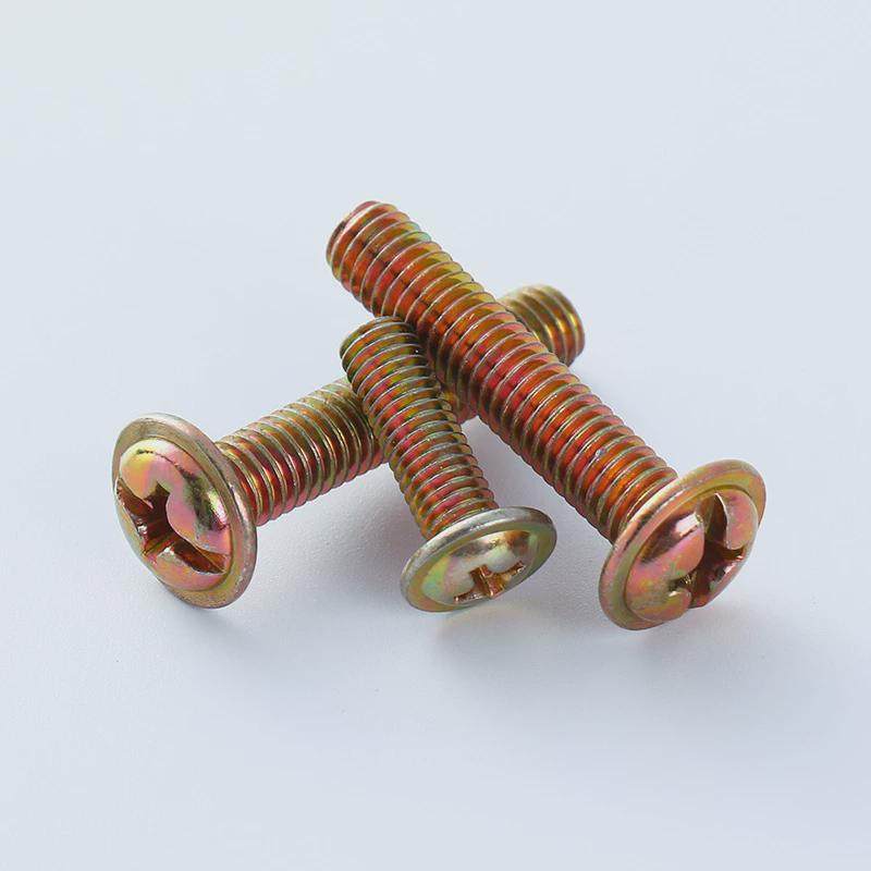 铁镀锌十字圆头带垫机螺钉机牙螺栓螺钉盘头螺丝钉十字槽带垫螺丝,淘宝优惠券,粉丝福利购,淘宝优惠卷
