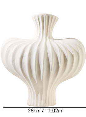 陶瓷花瓶摆件客厅法式ins高级感侘寂风黑色小众玄关干花复古软装