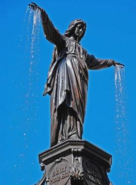 大型户外欧式流水喷泉人物铸铜落地西方人像厂家艺术雕塑摆件