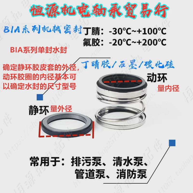 系机械密封管道泵污水泵真空泵消防泵水封/碳化硅单封 - 图0
