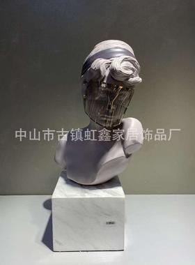 玄关摆件现代简约样板房客厅电视柜蒙面维纳斯人像艺术工艺品雕塑