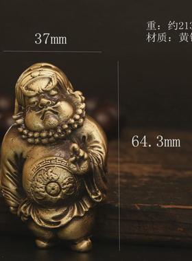 黄铜钟馗手把件摆件车挂办公室汽车客厅摆件家具包公饰品