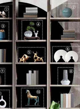 6buj现代简约新中式轻奢摆件家居装饰品客厅酒柜办公室摆设电视柜