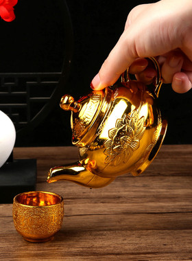 家用拜神高脚酒杯茶杯塑料供佛摆件套装神台筷子碗盘子茶壶高酒壶