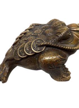 三足铜工艺品金蝉玄关装饰金属会销礼品家居金蟾摆件