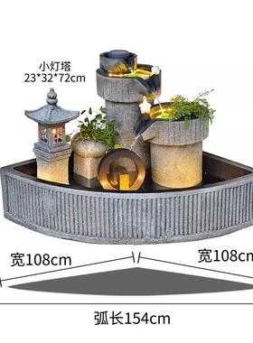 户外假山流水喷泉落地摆件田园造景观庭院别墅养鱼装饰阳台循环水