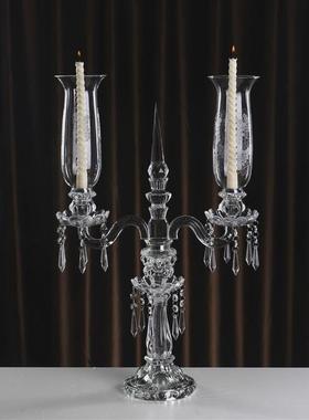 水晶烛台欧式风格婚礼策划道具五头水晶蜡烛台酒店餐桌婚庆大摆件