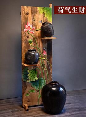 室内老石磨流水阳台摆件中式水景户外庭院景观石槽鱼缸旧石头花盆