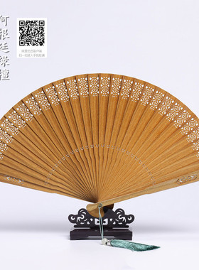 木质扇子中国风檀香扇古风随身镂空全木扇复古日用折扇女式折叠扇