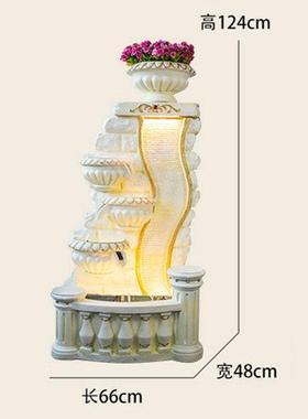 创意欧式流水喷泉鱼池摆件客厅办公室玄关水景家居装饰品