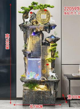 假山喷泉流水摆件鱼缸循环客厅落地办公室玄关店铺开业装饰水景观