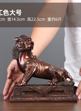 九华山谛听地藏王坐骑独角开业礼品黄铜铜摆件客厅办公室装饰神兽