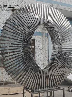 不锈钢圆圈景观工程水景售楼处入口雕塑摆件厂家设计软装美陈摆件