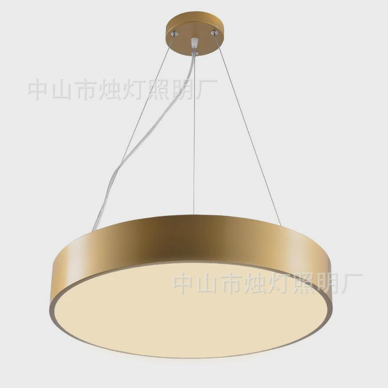 led金色空心圆吊灯办公装饰圆圈灯具酒店前台大堂环形店铺造型灯 - 图0