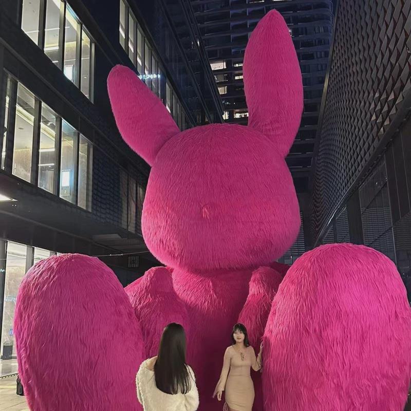 打卡热气球气模草莓熊美陈装饰网红景点拍照户外直销站立大型充气 - 图0