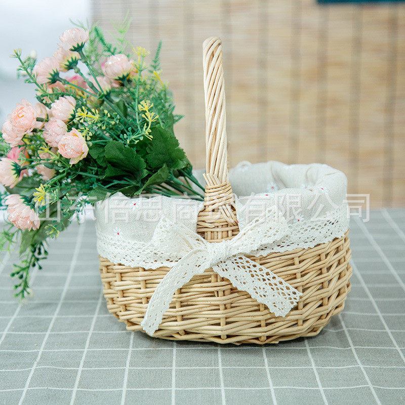 柳编花篮水果篮编织篮手提花篮喜铺资材喜糖包装野餐篮花店插花篮,淘宝优惠券,粉丝福利购,淘宝优惠卷